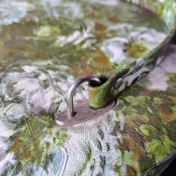 1960s MOD Air-Lander Green Fashion Wig Case Tote Full Zip Around Top Handle GUC - Picture 6 of 14